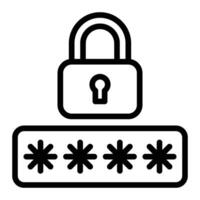 Password Line Icon Design vector