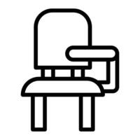 escritorio silla línea icono diseño vector