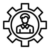 Hr Manager Line Icon Design vector