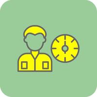 Working Hours Filled Yellow Icon vector