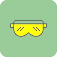 la seguridad lentes lleno amarillo icono vector