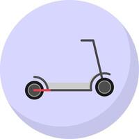 patada scooter plano burbuja icono vector