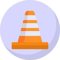 Traffic Cone Flat Bubble Icon vector