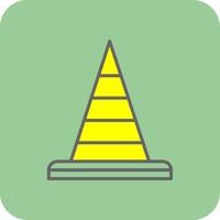 Traffic Cone Filled Yellow Icon vector