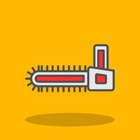 Chainsaw Filled Shadow Icon vector