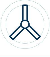 Steering Wheel Line Blue Two Color Icon vector