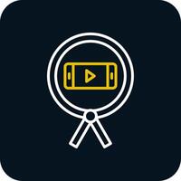 Phone Line Red Circle Icon vector