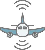Aeroplane Line Filled Light Icon vector