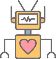 Robot Line Filled Light Icon vector