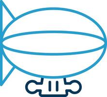 Zeppelin Line Blue Two Color Icon vector