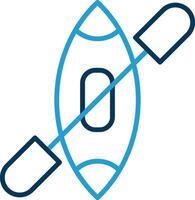 Kayak Line Blue Two Color Icon vector