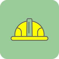 Helmet Filled Yellow Icon vector