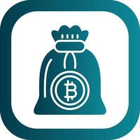 Bitcoin Bag Glyph Gradient Corner Icon vector