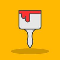 Paint Brush Filled Shadow Icon vector