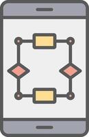 Algorithm Line Filled Light Icon vector