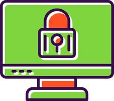Locked Computer filled Design Icon vector