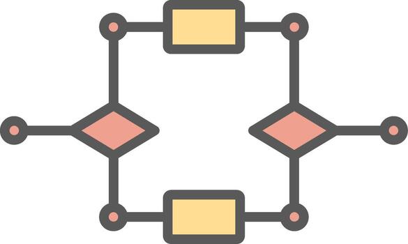 Algorithm Line Filled Light Icon vector