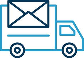 Postal Delivery Line Blue Two Color Icon vector