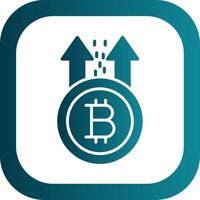 Bitcoin Rise Glyph Gradient Corner Icon vector