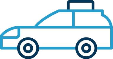 Car Line Blue Two Color Icon vector