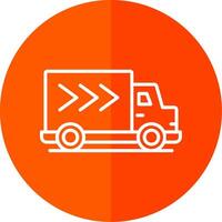 Delivery Truck Line Yellow White Icon vector