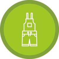 Dungarees Line Multi Circle Icon vector