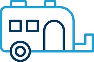 Caravan Line Blue Two Color Icon vector