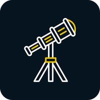 Telescope Line Red Circle Icon vector