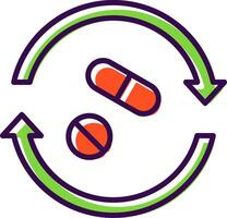 Pill filled Design Icon vector