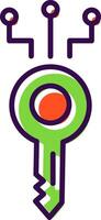 Digital Key filled Design Icon vector