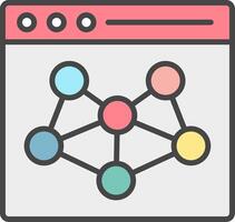 Network Line Filled Light Icon vector