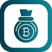 Bitcoin Bag Glyph Gradient Corner Icon vector