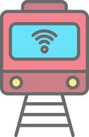 Train Line Filled Light Icon vector