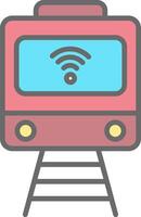 Train Line Filled Light Icon vector