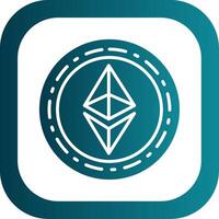 ethereum moneda glifo degradado esquina icono vector