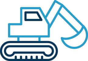 Digger Line Blue Two Color Icon vector