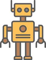 Robot Line Filled Light Icon vector