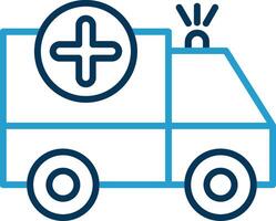 Ambulance Line Blue Two Color Icon vector