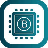 bitcoin proceso glifo degradado esquina icono vector