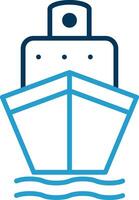 Boat Line Blue Two Color Icon vector