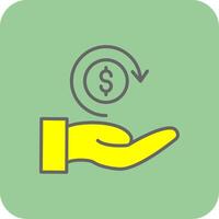 Return Of Investment Filled Yellow Icon vector