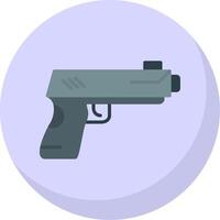 Gun Flat Bubble Icon vector