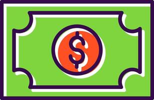 Money filled Design Icon vector