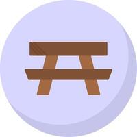 Picnic Table Flat Bubble Icon vector