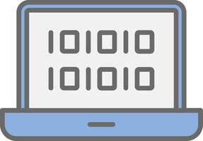 Binary Code Line Filled Light Icon vector