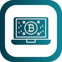 bitcoin ganancias glifo degradado esquina icono vector