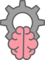 cerebro línea lleno ligero icono vector