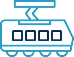 Tram Line Blue Two Color Icon vector