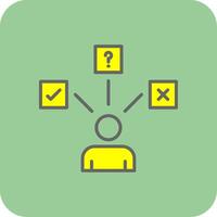 Decide Filled Yellow Icon vector