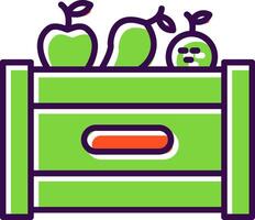 Fruta caja lleno diseño icono vector